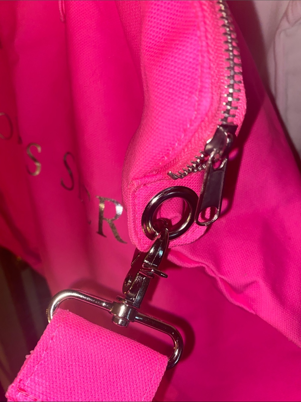 Victoria's Secret Neon Pink Travel Tote with Shoulder Strap - Picture 4 of 10